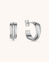 Wrapped Hoop Earrings in Silver