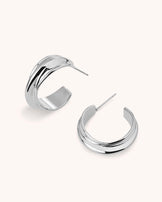 Wrapped Hoop Earrings in Silver