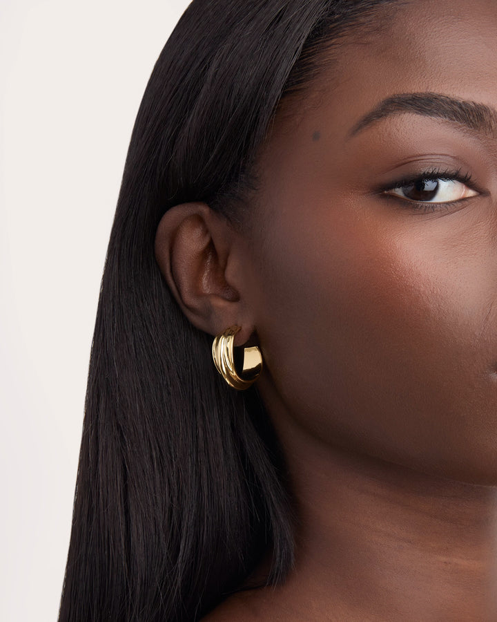Wrapped Hoop Earrings in Gold