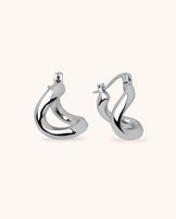 Twisted Clicker Hoops in Silver