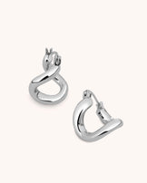 Twisted Clicker Hoops in Silver