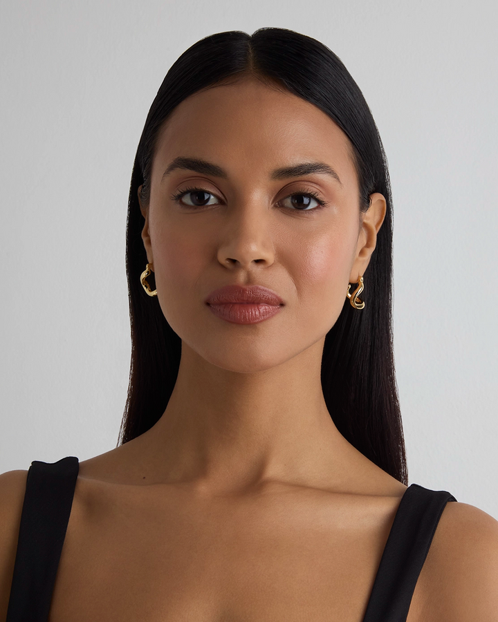 Twisted Clicker Hoops in Gold
