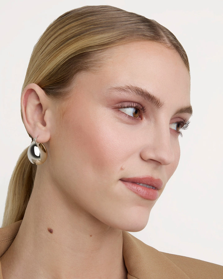 Chunky Clicker Hoops in Gold in Silver