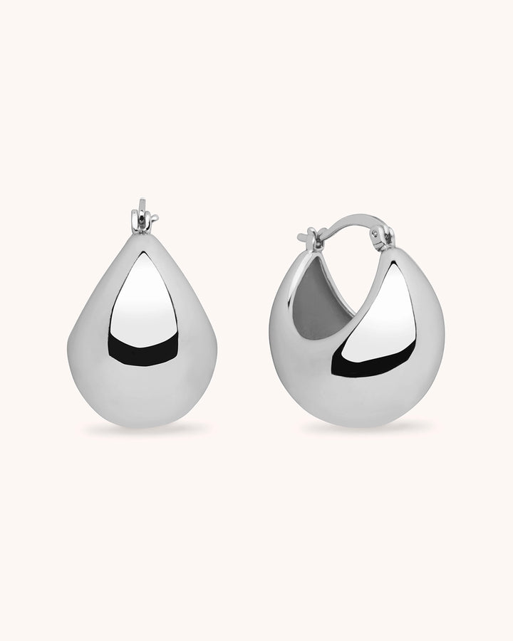 Chunky Clicker Hoops in Gold in Silver