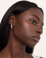 Knot Hoop Earrings in Silver