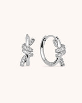 Knot Hoop Earrings in Silver