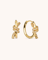 Knot Hoop Earrings in Gold