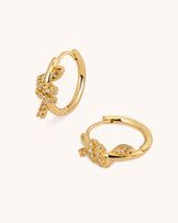 Knot Hoop Earrings in Gold