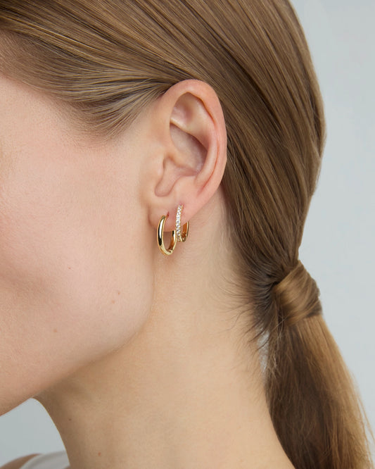 2-Pack Round Hoop Earrings in Gold