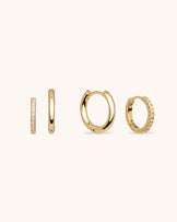2-Pack Round Hoop Earrings in Gold