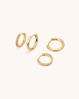 2-Pack Round Hoop Earrings in Gold