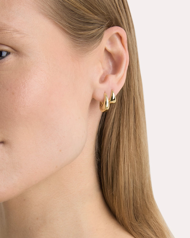 2-Pack Oval Seamless Hoops in Gold