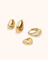 2-Pack Oval Seamless Hoops in Gold