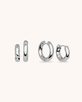 Circle Seamless Hoop Earrings in Silver