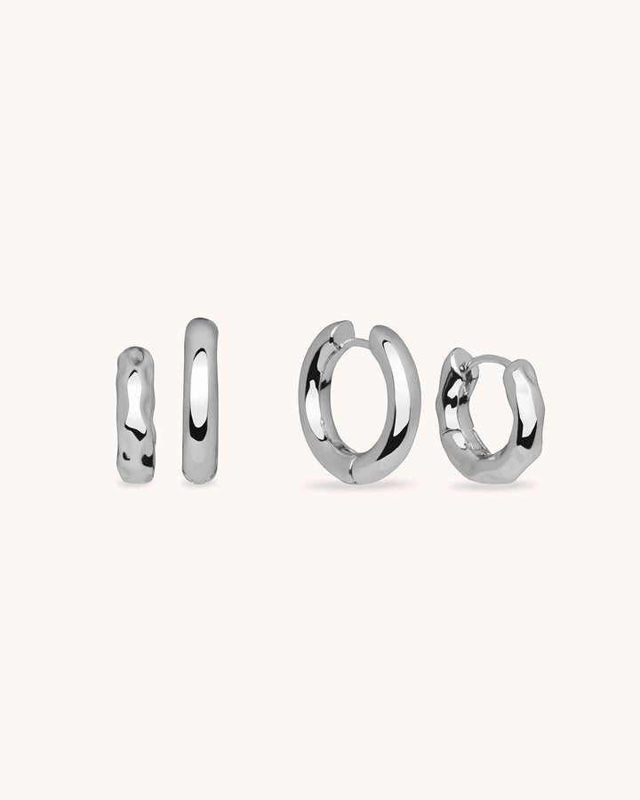 Circle Seamless Hoop Earrings in Silver