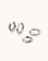 Circle Seamless Hoop Earrings in Silver