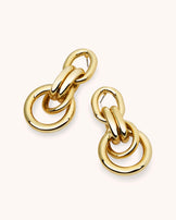 Twisted Circle Drop Earrings in Gold