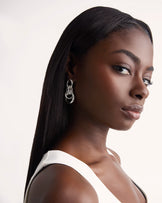 Twisted Circle Drop Earrings in Silver