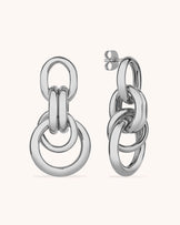Twisted Circle Drop Earrings in Silver