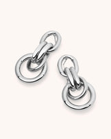 Twisted Circle Drop Earrings in Silver