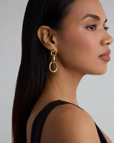 Circles Chain Drop Earrings in Gold