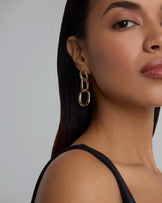 Circles Chain Drop Earrings in Gold
