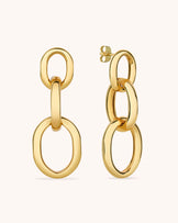 Circles Chain Drop Earrings in Gold