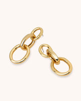 Circles Chain Drop Earrings in Gold