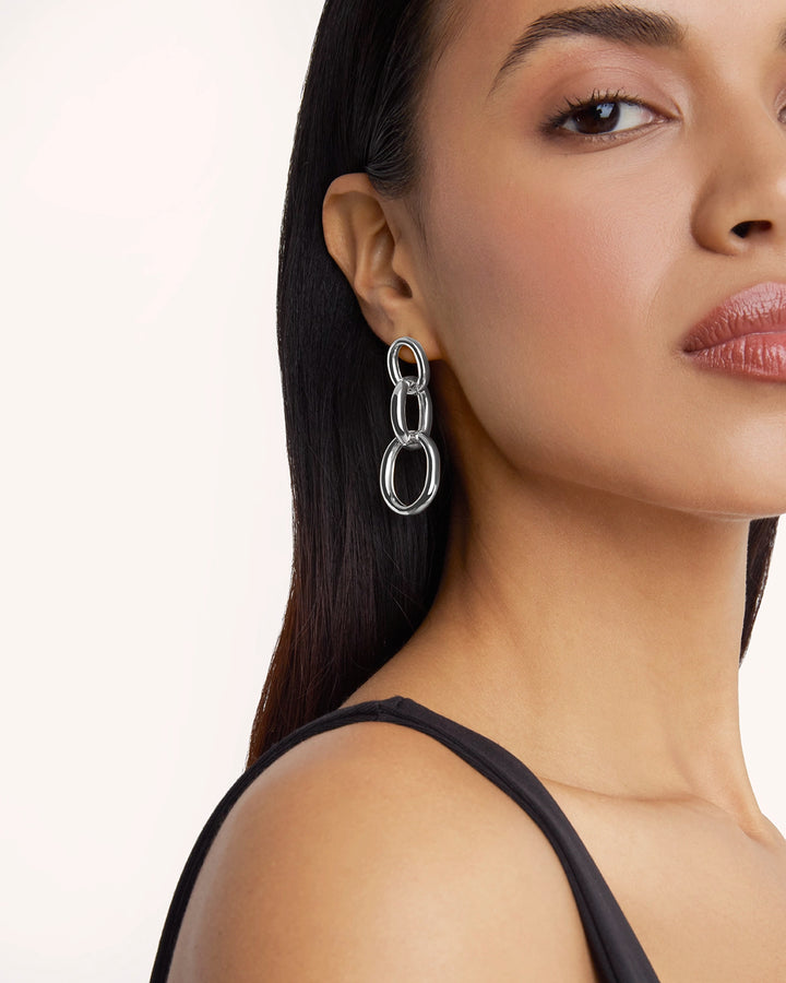 Chain Drop Earrings in Silver