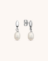 Pearl Drop Earrings in Silver