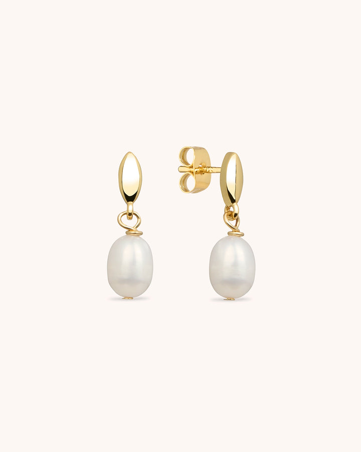 Pearl Drop Earrings in Gold