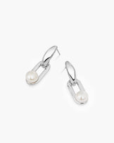 Pearl Linked Drop Earrings in Silver