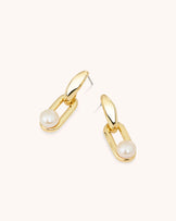 Pearl Linked Drop Earrings in Gold