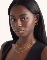 Double Layered Mariner Chain Necklace in Gold