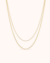 Double Layered Mariner Chain Necklace in Gold