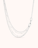 Four Layer Ball Chain Necklace in Silver
