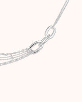 Four Layer Ball Chain Necklace in Silver
