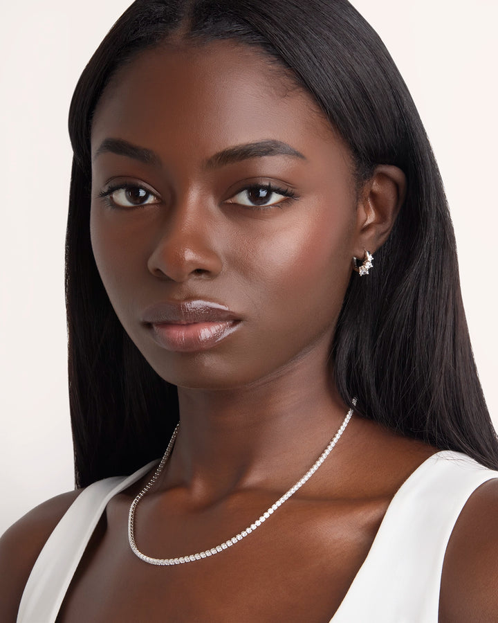 Tennis Necklace in Silver