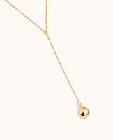 Triple Layered Ball Detail Lariat Necklace in Gold