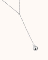 Triple Layered Ball Detail Lariat Necklace in Silver