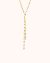 Chain Lariat Necklace in Gold