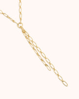 Chain Lariat Necklace in Gold