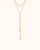 Wrap Chain Lariat Necklace in Gold