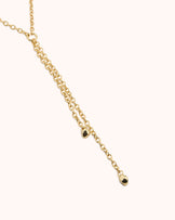 Wrap Chain Lariat Necklace in Gold