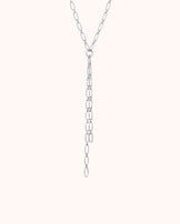 Chain Lariat Necklace in Silver