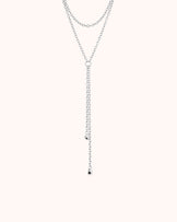 Wrap Chain Lariat Necklace in Silver