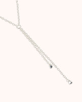 Wrap Chain Lariat Necklace in Silver