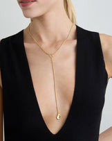 Lariat Loop Necklace in Gold