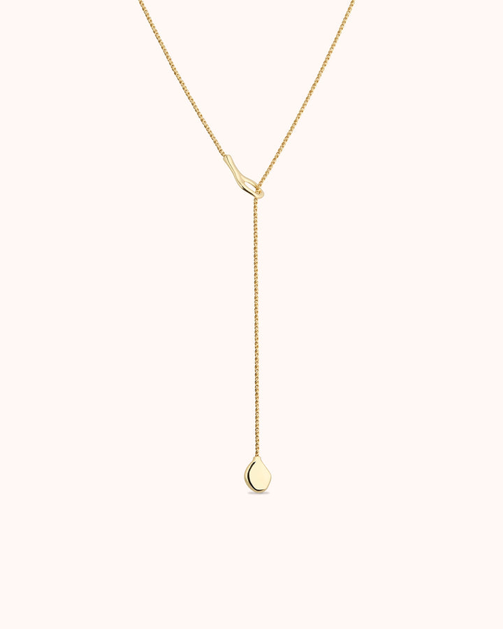 Lariat Loop Necklace in Gold