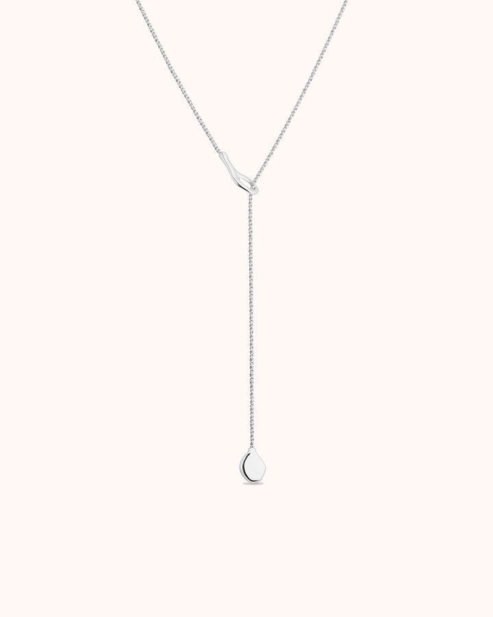 Lariat Loop Necklace in Silver